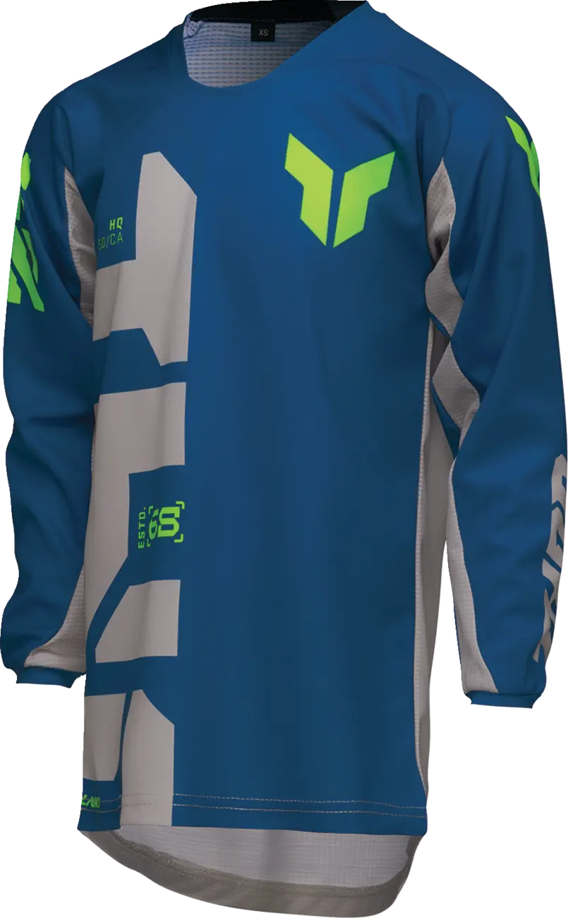 Thor Youth Launchmode Forge Jersey – Blau, Grau, Neongelb