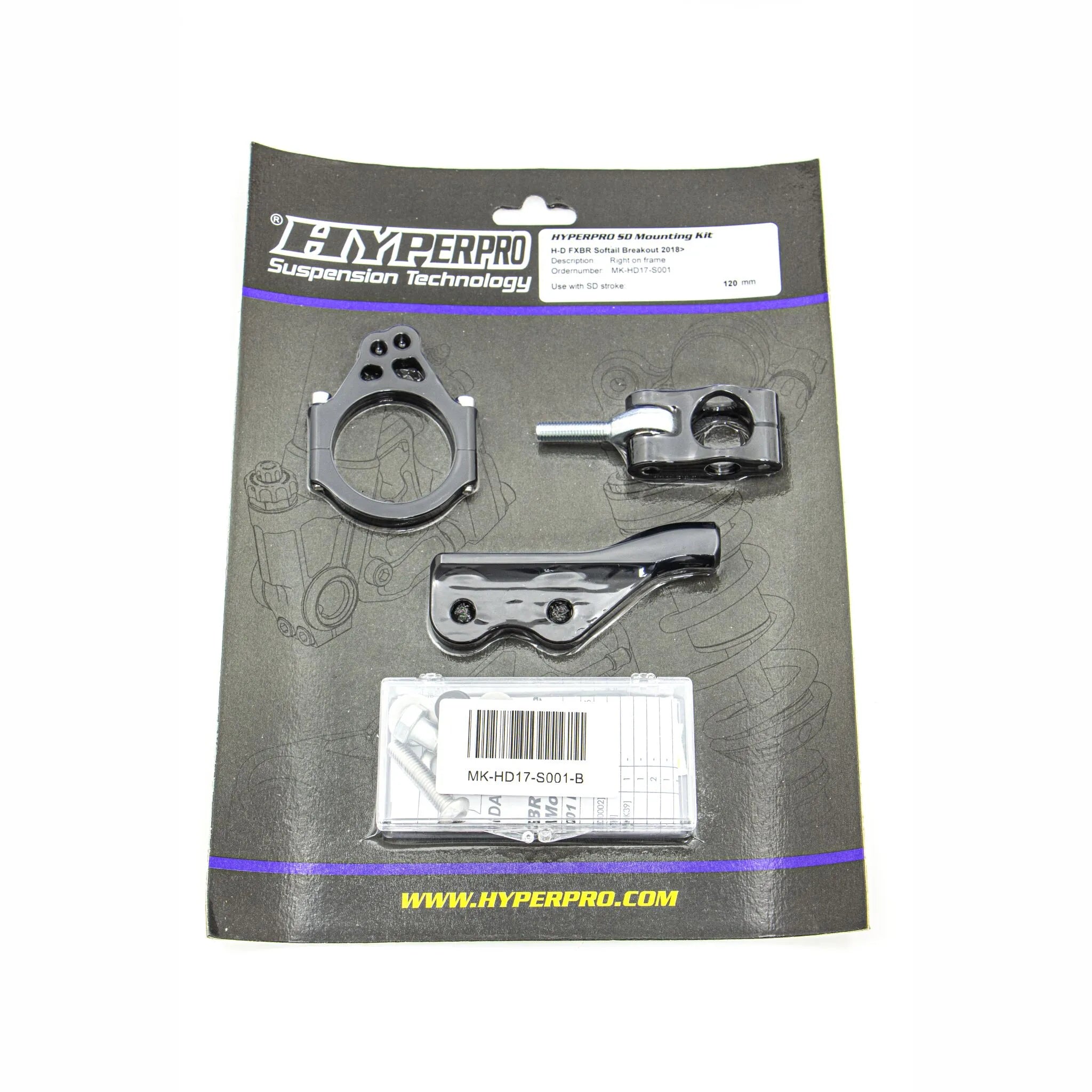 Hyperpro Lenkungsdämpfer-Montagesatz – Schwarz