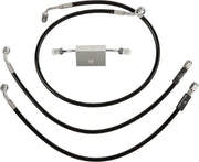 La Choppers Bremsleitungssatz mit schwarzer Stahlflexummantelung und ABS