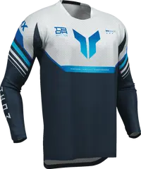 Thor Launchmode Air Raptor Jersey – Grau/Weiß/Mitternachtsblau