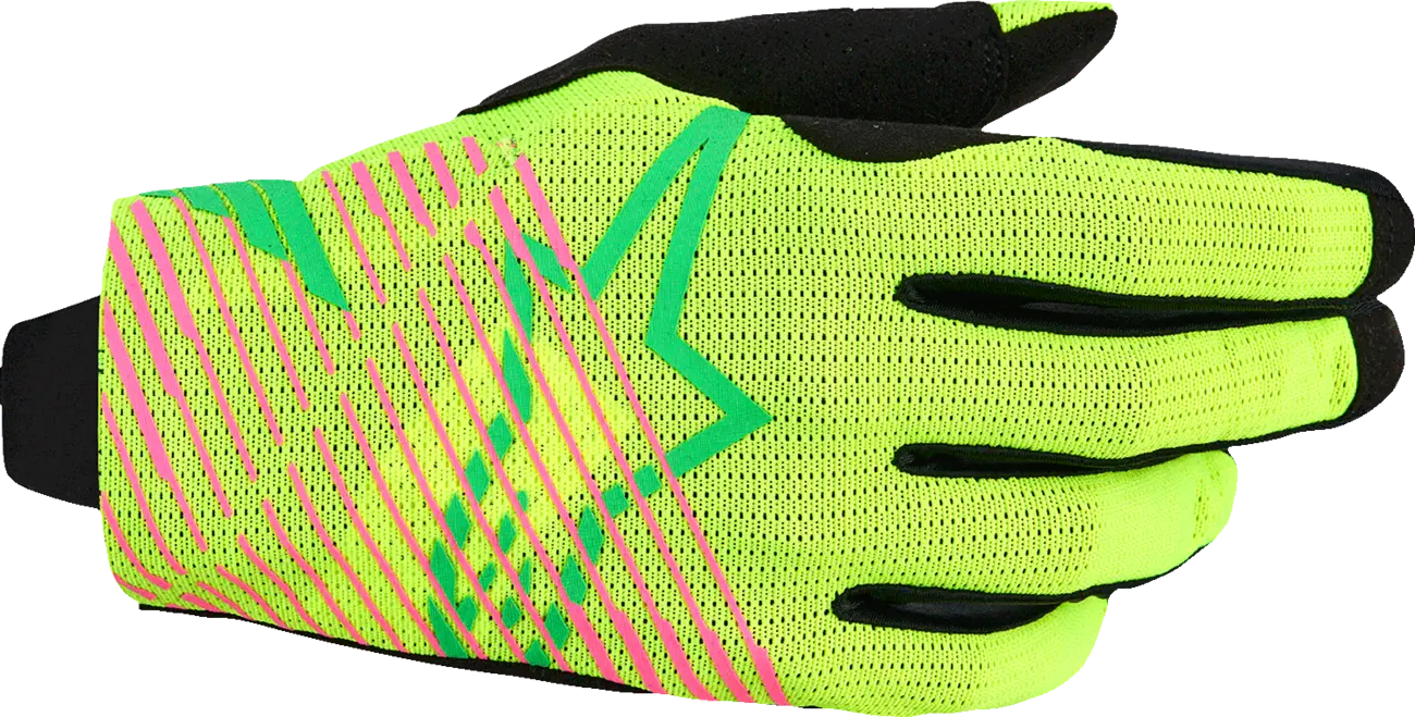 Alpinestars Radar Pro Handschuhe – Schwarz/Grün/Fluoreszierendes Gelb/Fluoreszierendes Pink