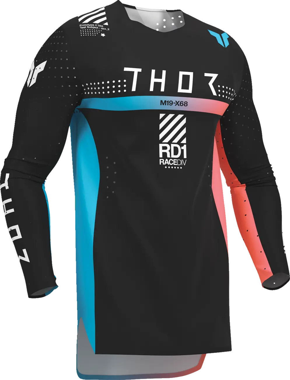 Thor Sportmode Synth Jersey - Schwarz/Weiß/Türkis/Koralle