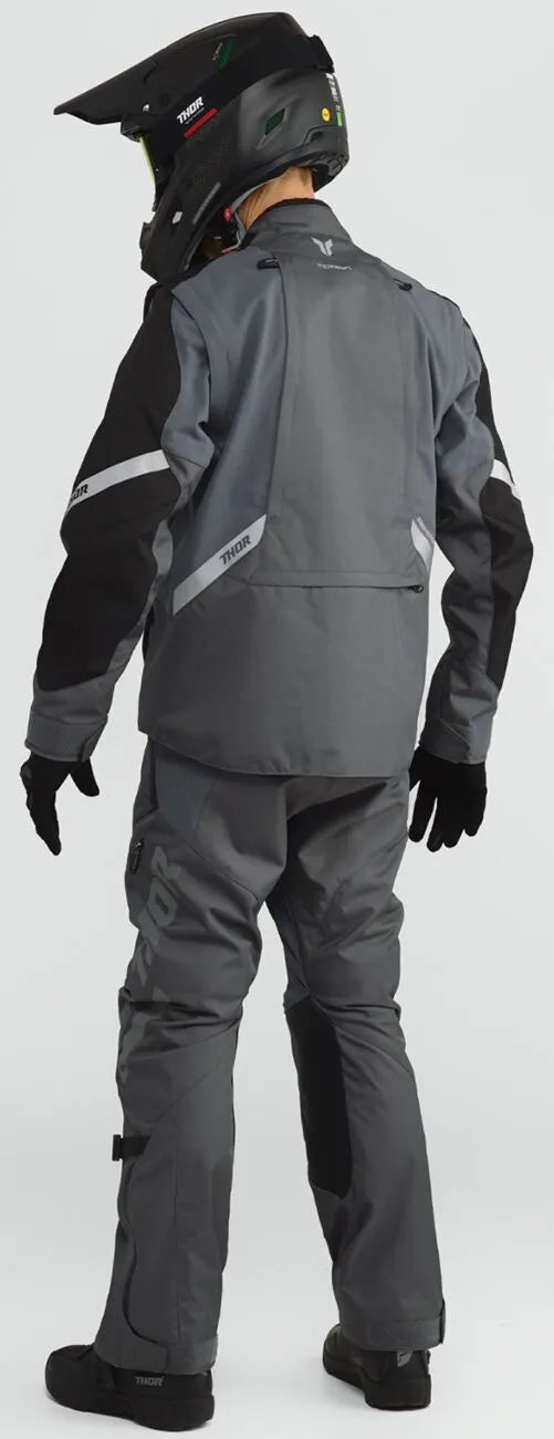 Thor Terrain Dual-Sport-Hose mit Überstiefeln – Schwarz/Hellgrau/Anthrazit