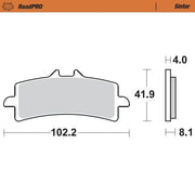 Moto-master Roadpro Sinter-Bremsbelag vorne, Sintermetall