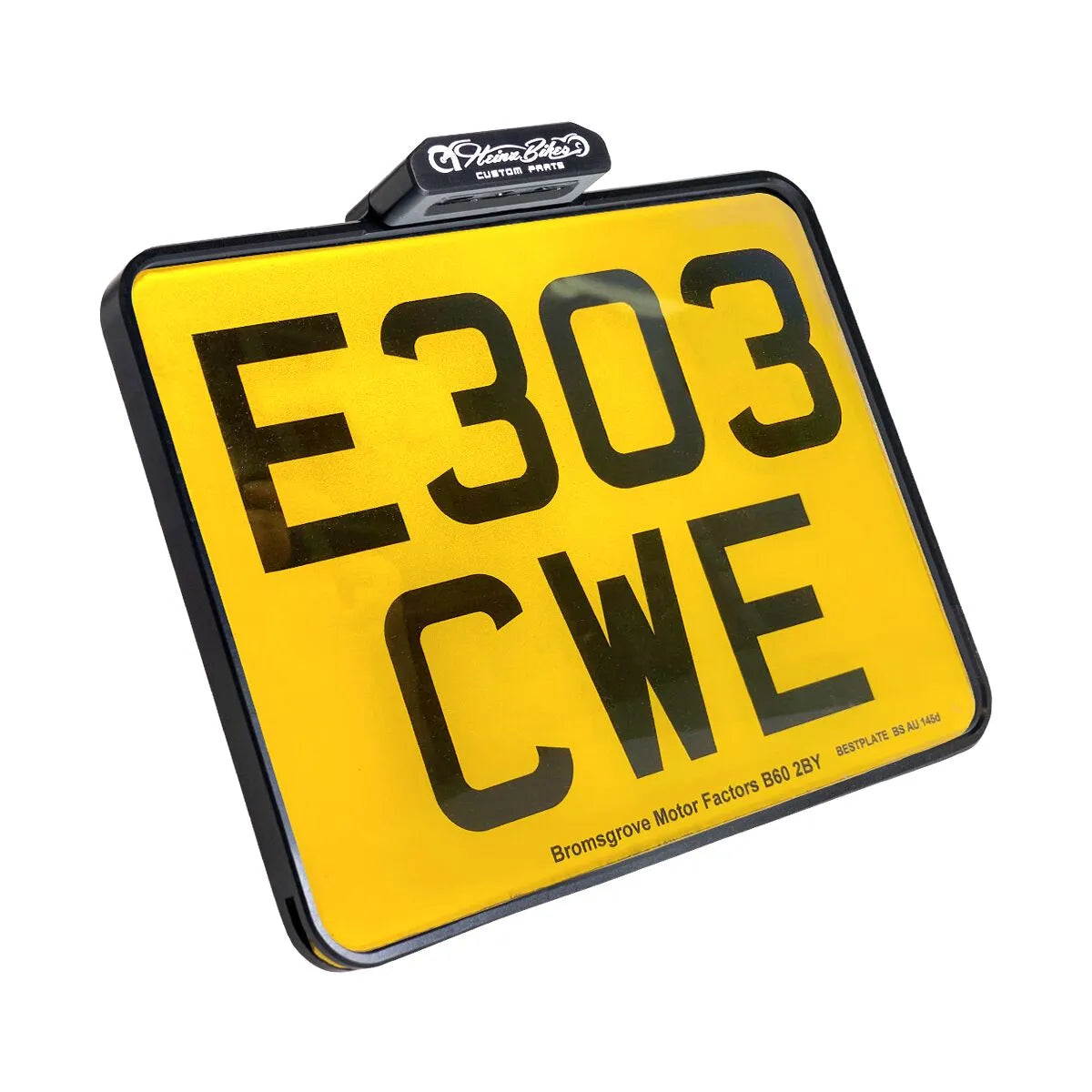 Heinz Bikes Kennzeichenhalterung mit LED-Rücklicht – Schwarz