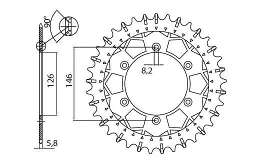 Sunstar Works Z Stahl-Kettenrad hinten