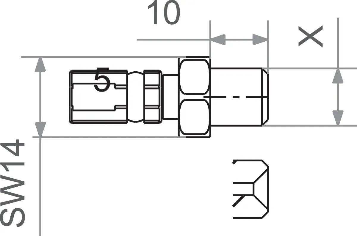 TRW Varioflex-Anschlussstück für M10 x 1,0 Schlauch