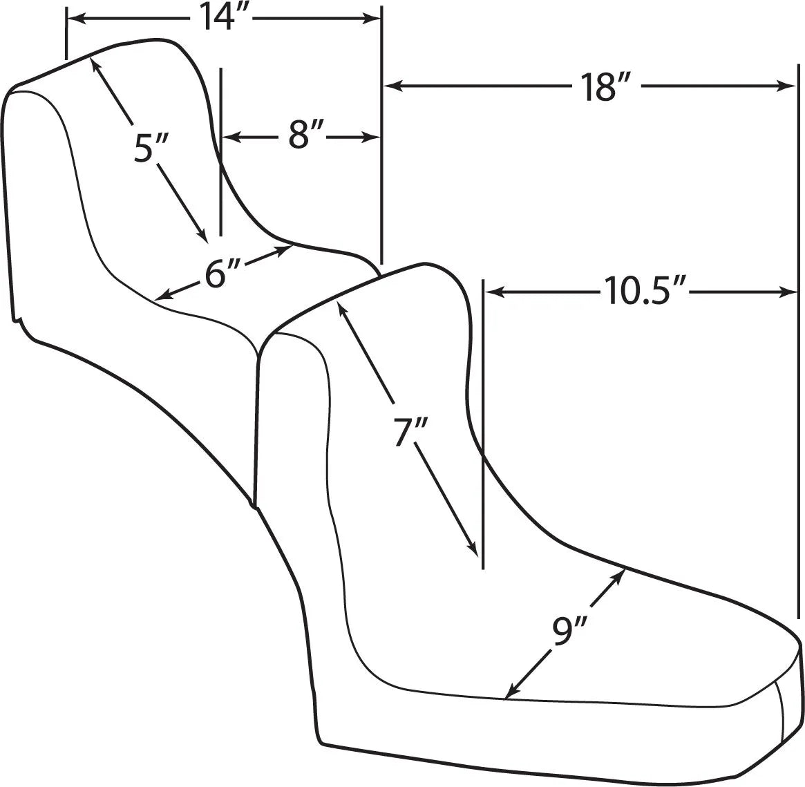 Drag Specialties Rear Scorpion Solo Pad - Schwarzes Vinyl