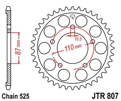 JT Sprockets Hinterradritzel - 525 - 48 Zähne - Schwarz verzinkt
