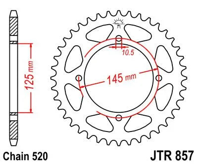 JT Sprockets Stahl-Kettenrad hinten – Schwarz verzinkt