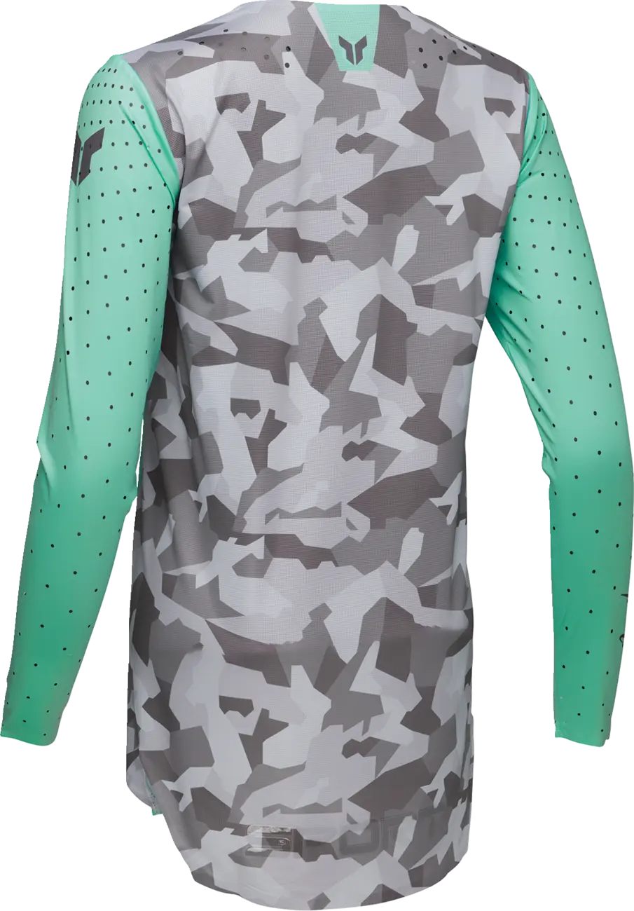 Thor Damen Sportmode Shadow Jersey – Grün/Türkis/Camo Grau