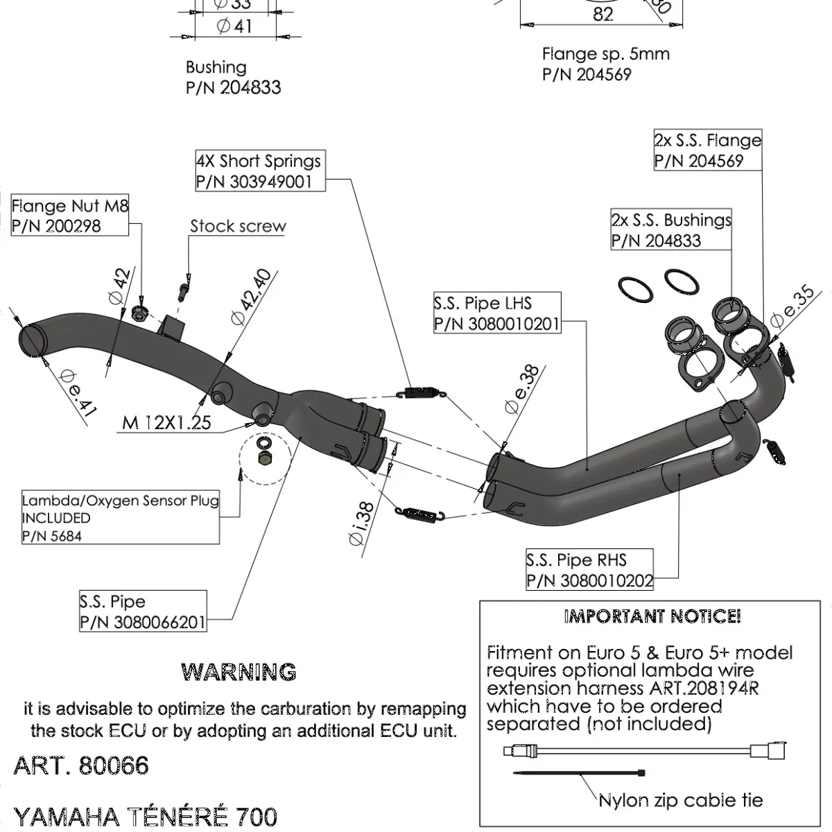 Leovince 4-Takt Krümmerrohre aus Edelstahl