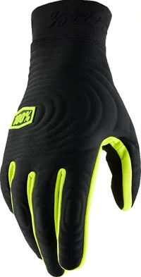 100% Brisker Xtreme Handschuhe – Schwarz/Fluoreszierendes Gelb