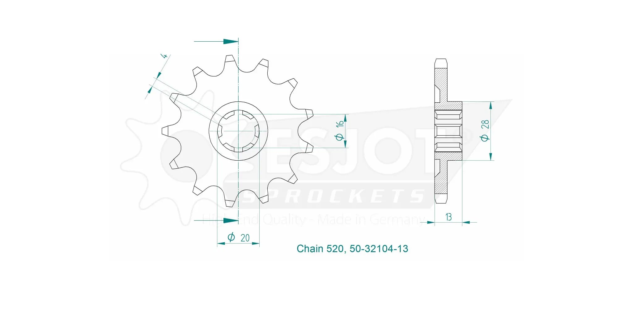 Esjot 520 Ritzel vorne - 13 Zähne