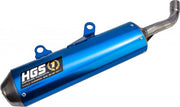 Hgs 2-Takt Schalldämpfer Aluminium Blau/Silber