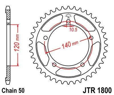 JT Sprockets Stahl-Kettenrad hinten 530-47 Zähne