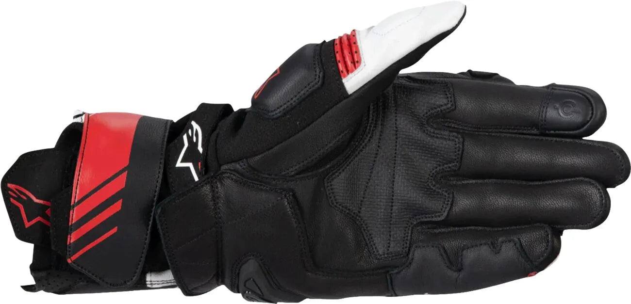 Alpinestars GP Plus R V3 Lederhandschuhe – Schwarz/Weiß/Leuchtend Rot