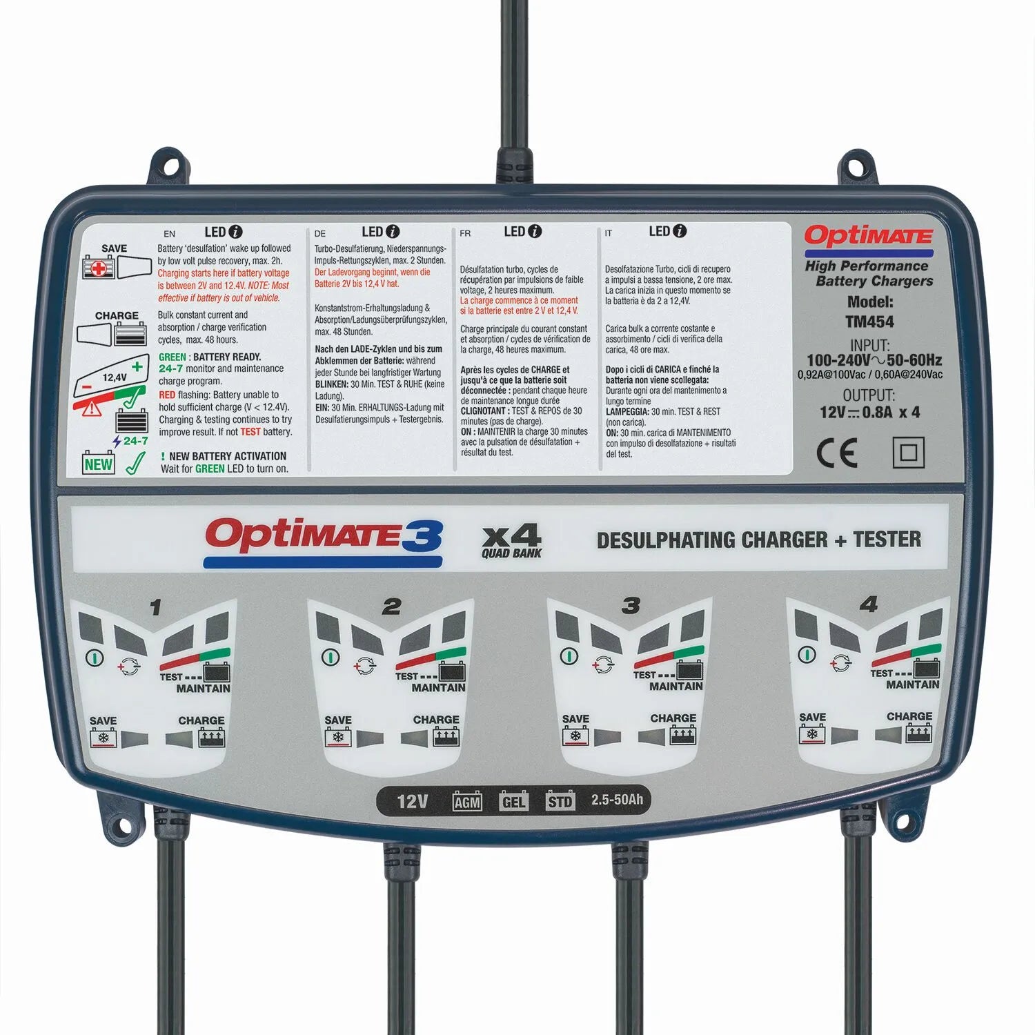Tecmate Optimate 3 x 4 Bank-Batterieladegerät