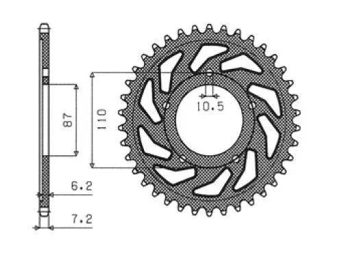 Sunstar Stahl-Kettenrad hinten - 525er Kette, 49 Zähne
