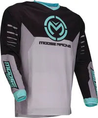 Moose Offroad Qualifier Jersey - Schwarz/Grau/Türkis