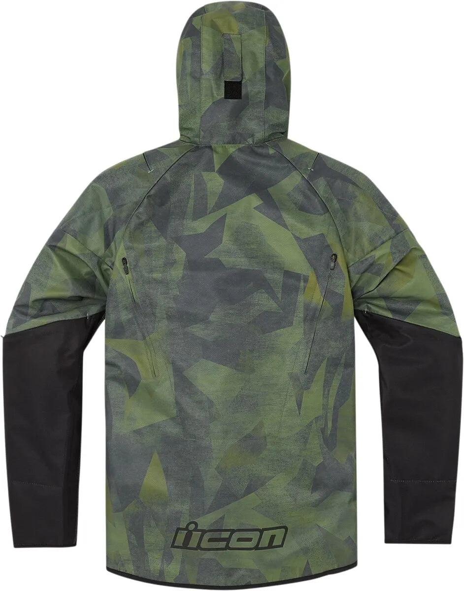Icon Airform Battlescar Jacke - Schwarz/Camo Grün