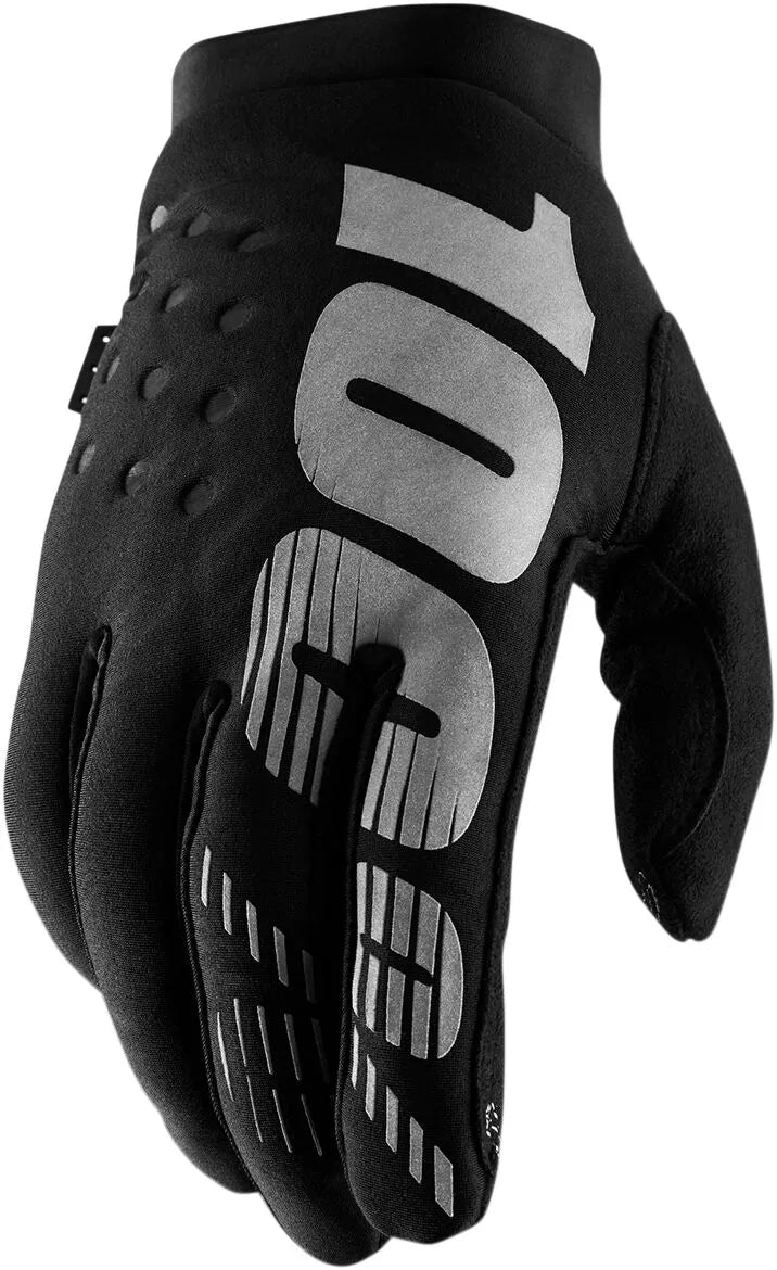 100% Brisker Isolierte Offroad-Handschuhe - Schwarz/Grau