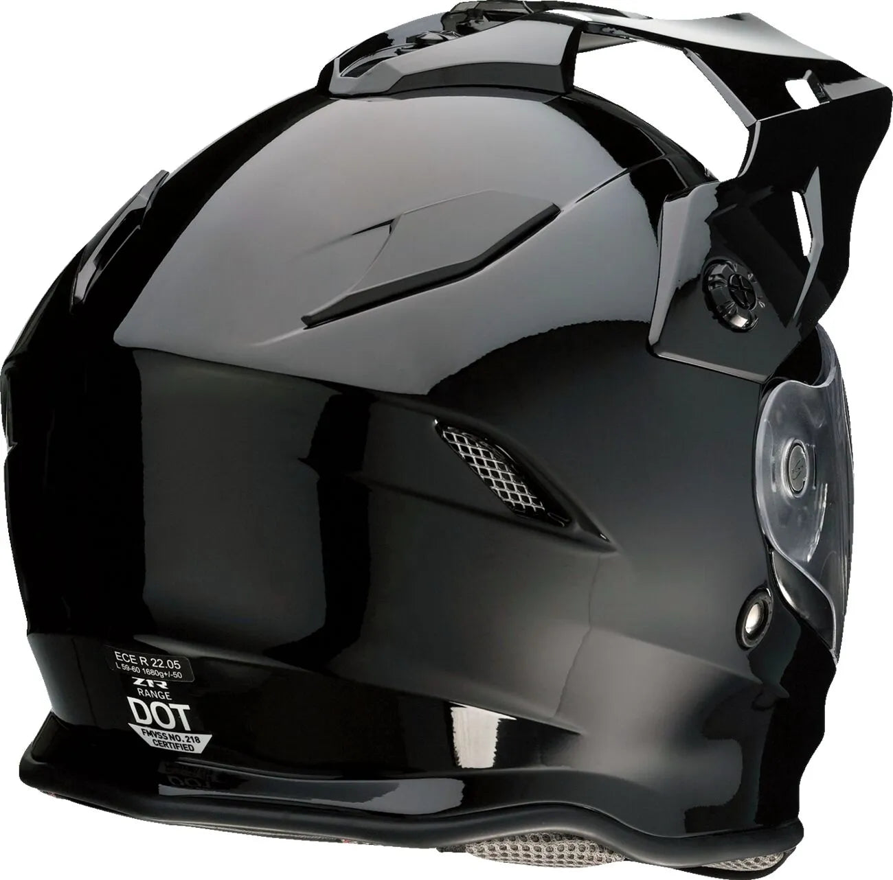 Z1r Range 2.0 Helm – Dual Sport Schwarz Glanz