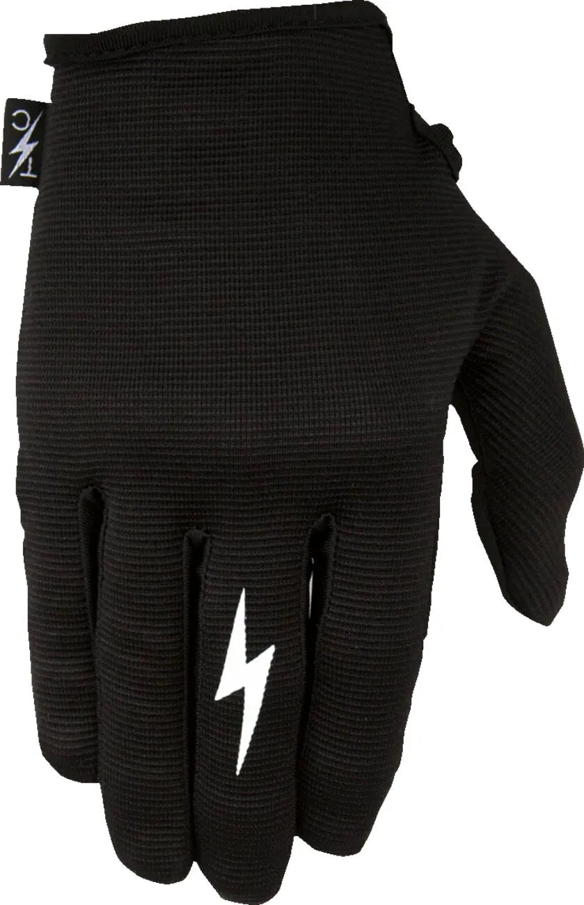 Thrashin Supply Co. Stealth Lederhandschuhe mit Handflächen – Schwarz