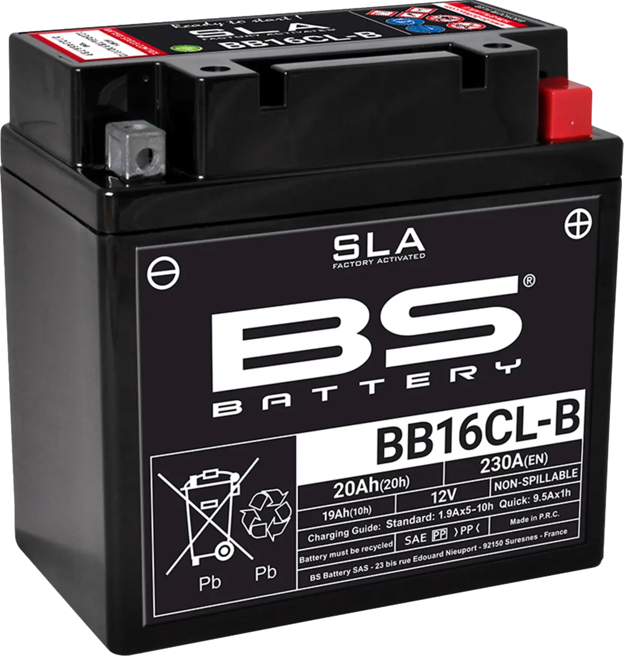 BS Battery AGM 12V 19Ah Motorradbatterie
