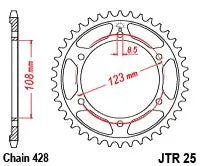 JT Sprockets Stahl-Kettenrad hinten, 60 Zähne