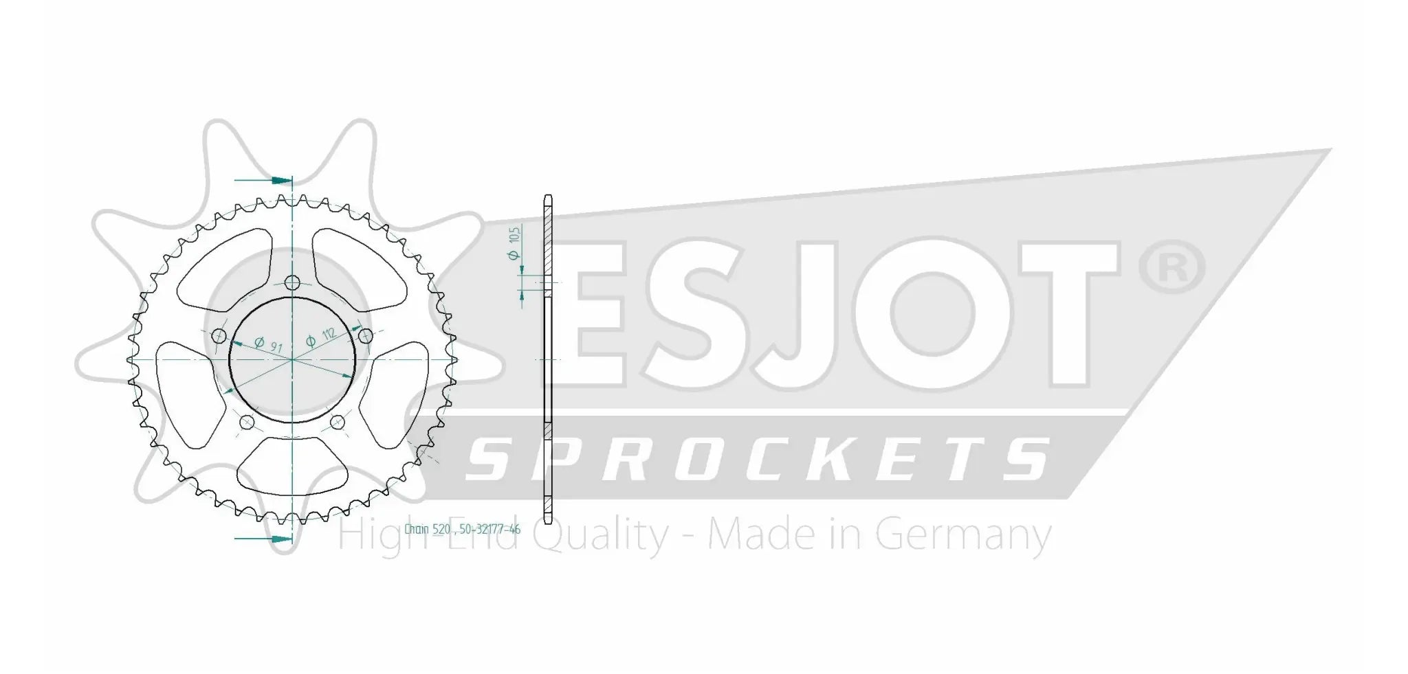 Esjot 520 Kettenrad hinten – Hochleistungsstahl