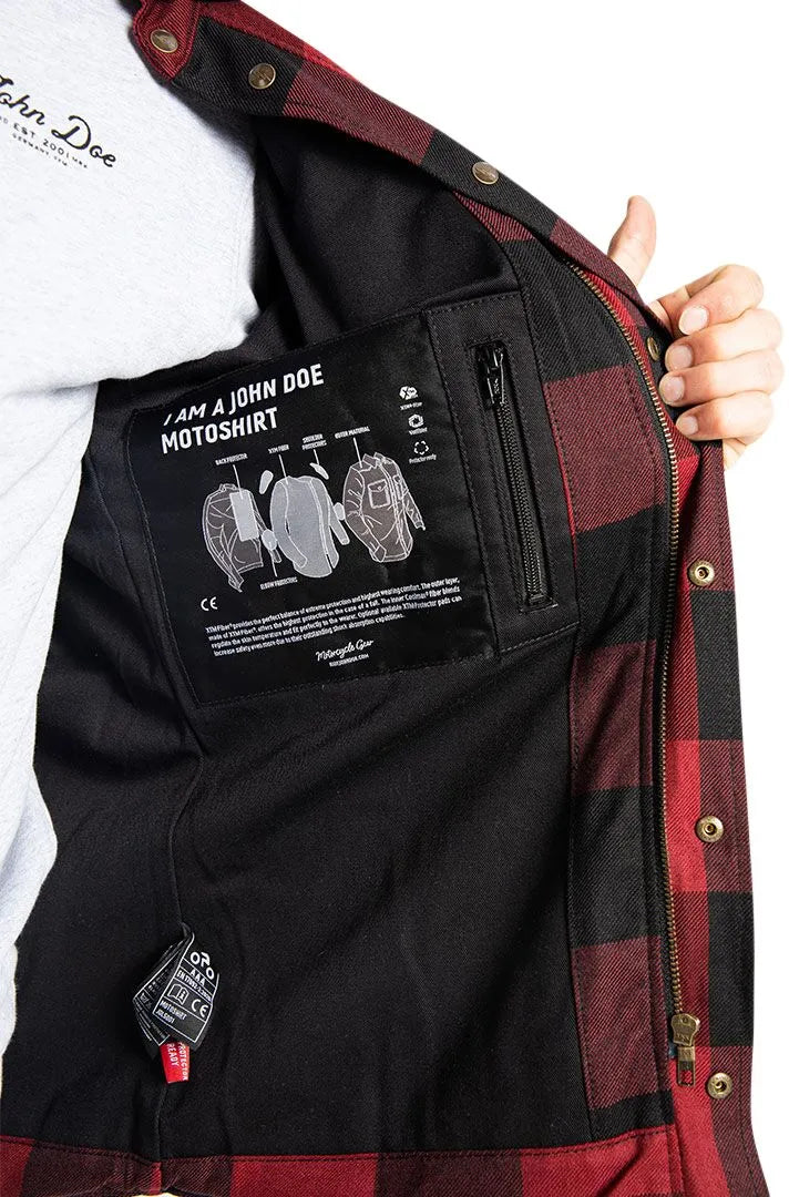 John Doe Motoshirt Jacke Foreet Sport - Rot