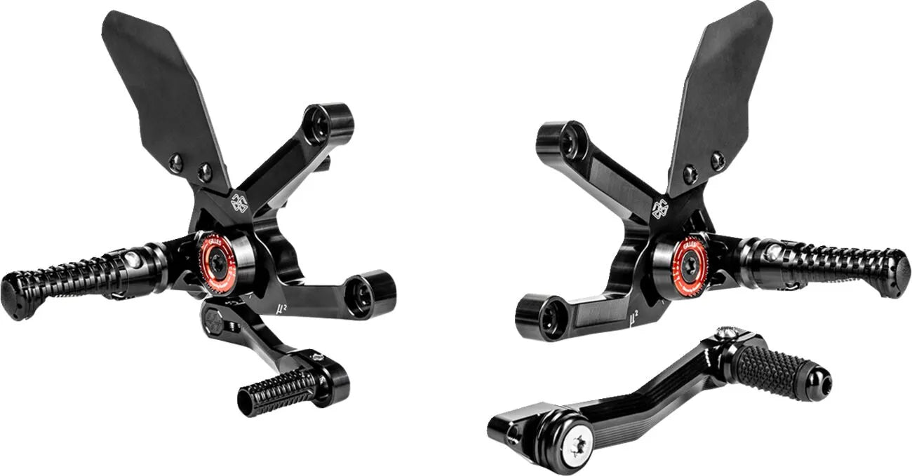 Gilles Tooling Mue2 Fußrastenanlage - Schwarz eloxiert