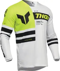 Thor Launchmode Dozer Jersey – Schwarz/Weiß/Säuregelb/Fluoreszierendes Gelb