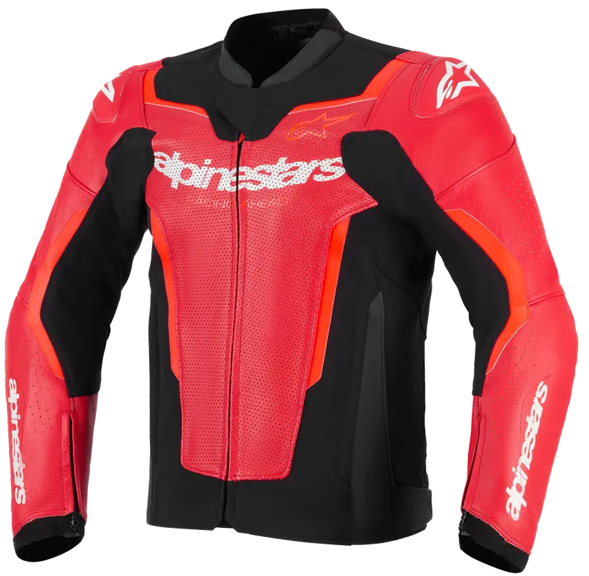 Alpinestars GP Force Airflow V2 Lederjacke - Rot Fluo