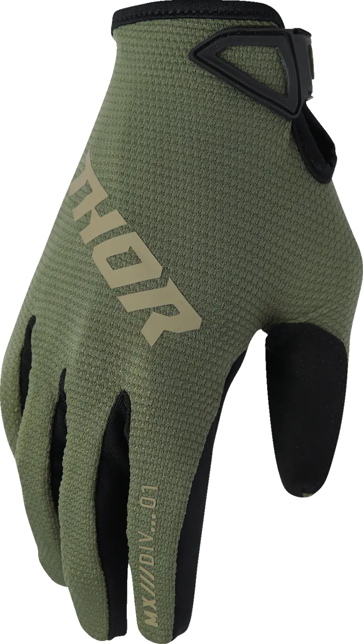 Thor Youth Ridemode Static MX Handschuhe – Schwarz/Camo Grün