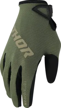 Thor Youth Ridemode Static MX Handschuhe – Schwarz/Camo Grün