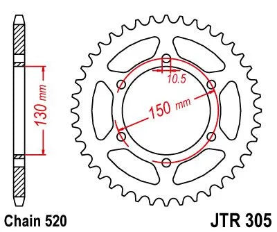JT Sprockets Stahl-Kettenrad hinten - 520 46 Zähne