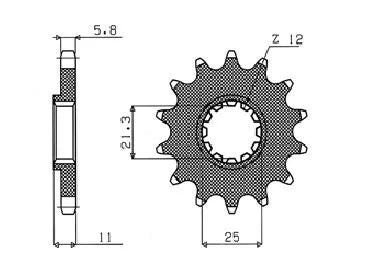 Sunstar Powerdrive Ritzel für Vorgelegewelle, 16 Zähne