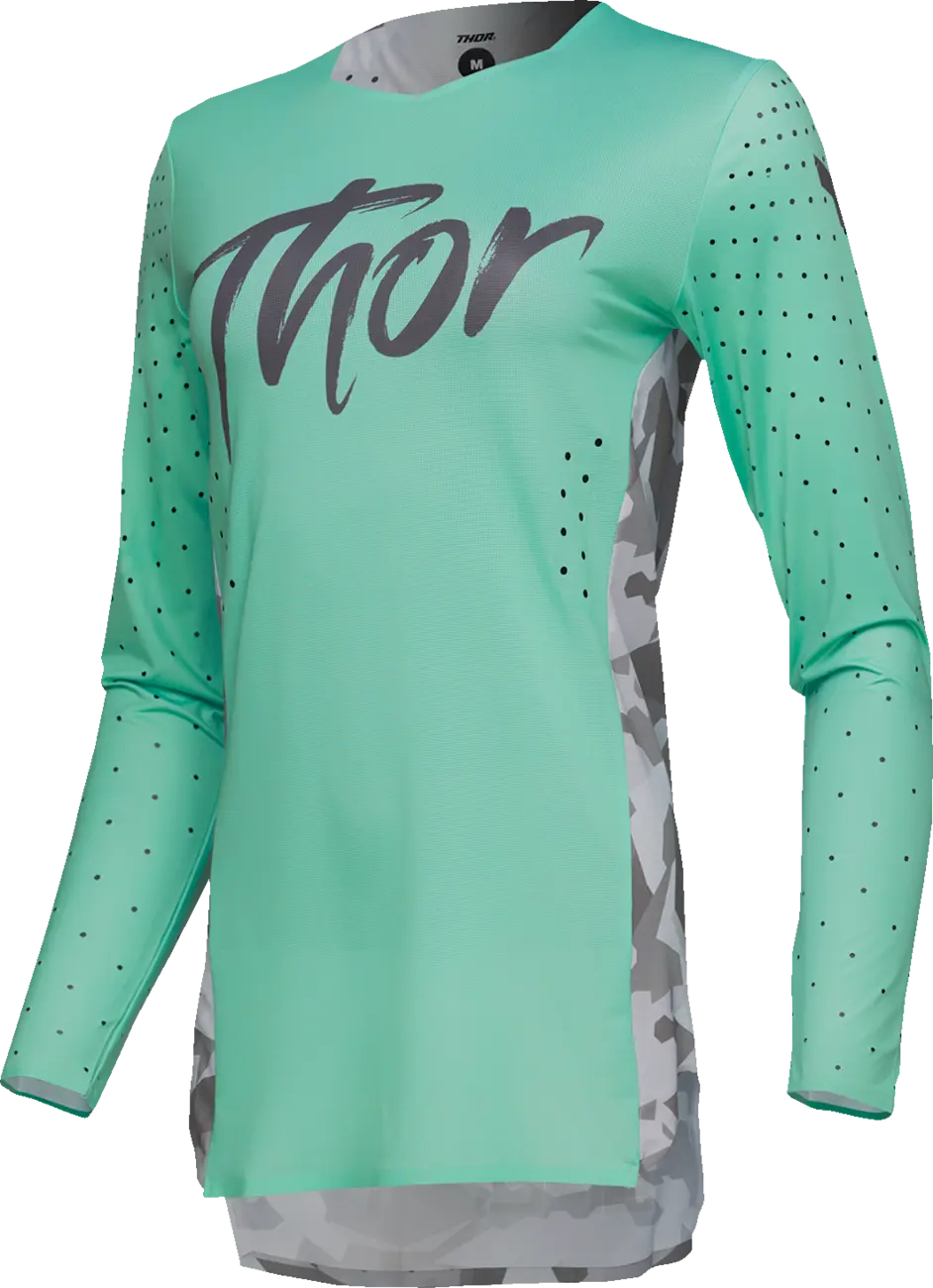 Thor Damen Sportmode Shadow Jersey – Grün/Türkis/Camo Grau