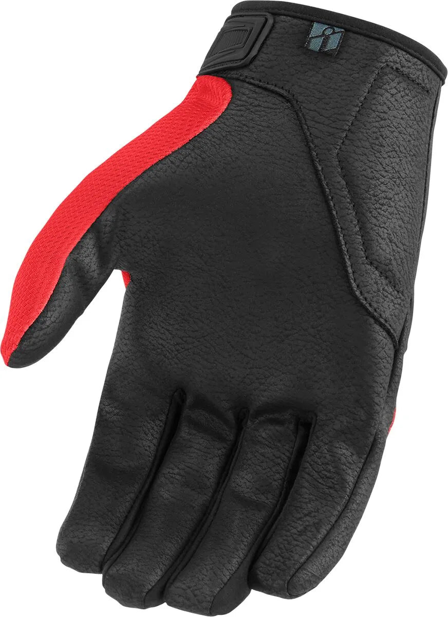 Icon Hooligan CE Handschuhe für sportliches Fahren – Schwarz/Rot