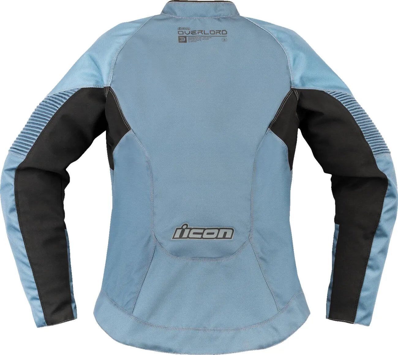 Icon Overlord3™ Damen-Motorradjacke – Schwarz/Hellblau