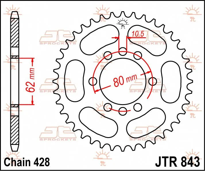 JT Sprockets Stahl-Kettenrad hinten, 48 Zähne