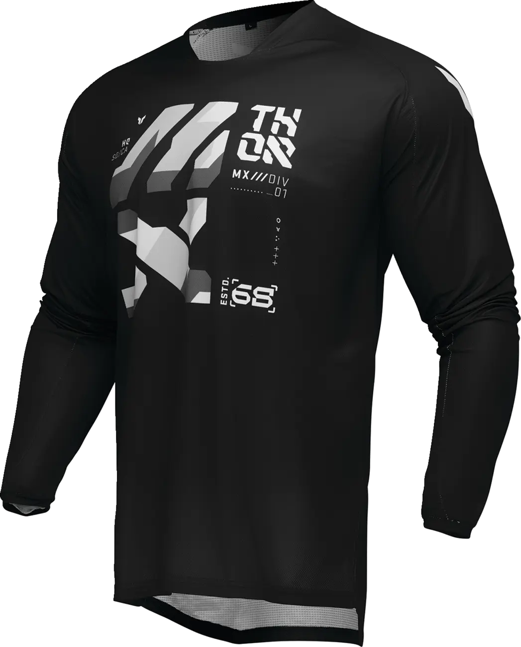 Thor Launchmode Brave Jersey – Schwarz/Weiß/Camo Grau