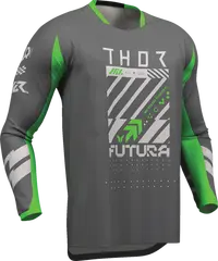 Thor Launchmode Futura Jersey – Hellgrau/Anthrazitgrau/Fluoreszierendes Grün