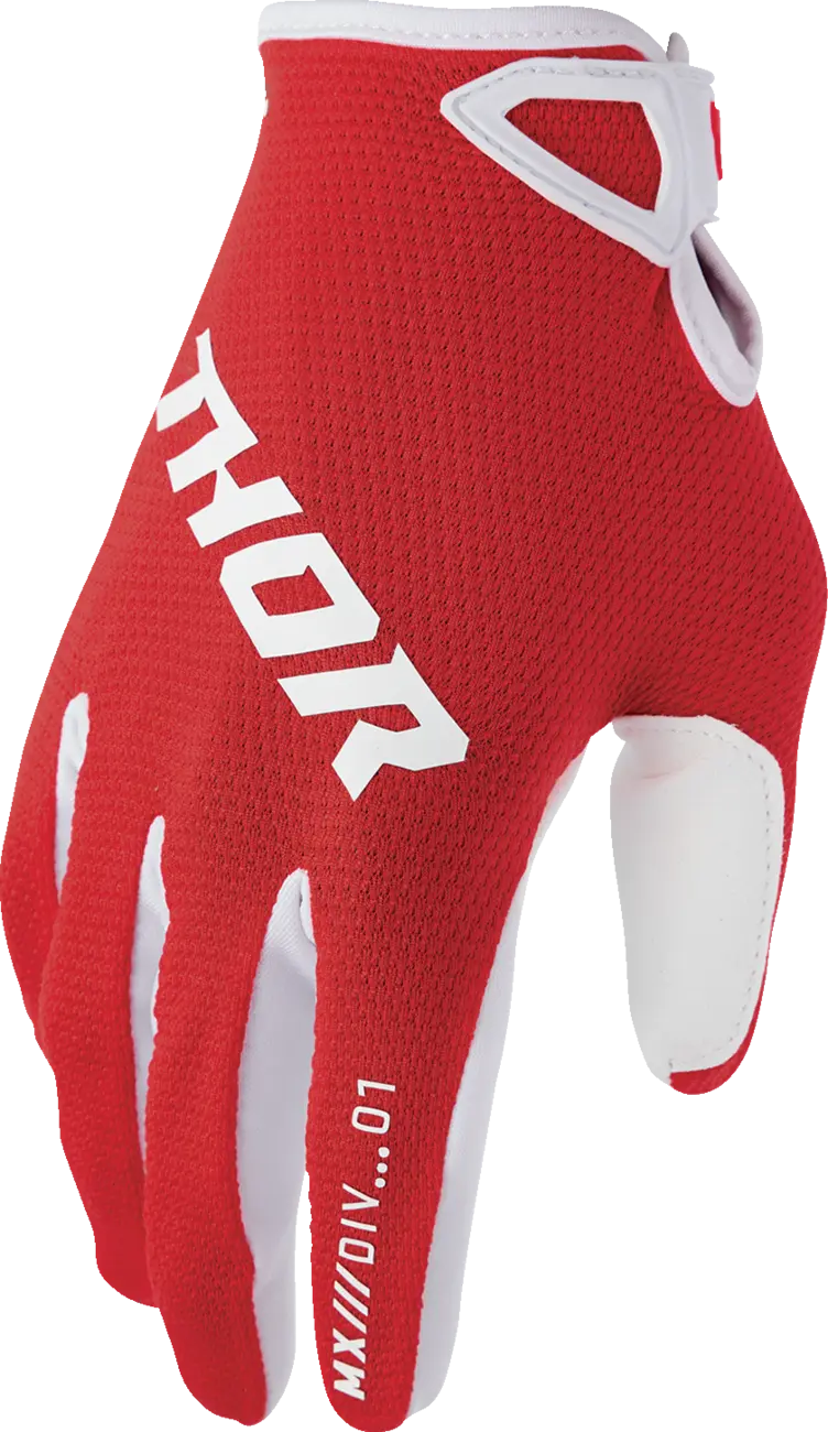 Thor Youth Ridemode Static MX Handschuhe - Rot/Weiß