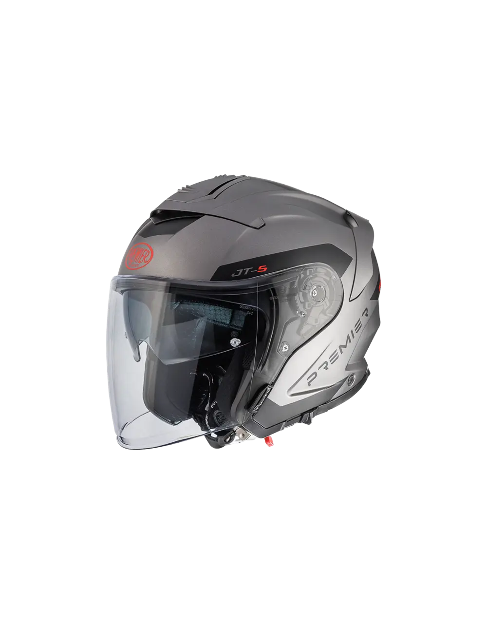 Premier Helmets Jt5 Ma Jethelm - Schwarz/Grau