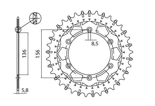 Sunstar Works Z Stahl-Kettenrad hinten