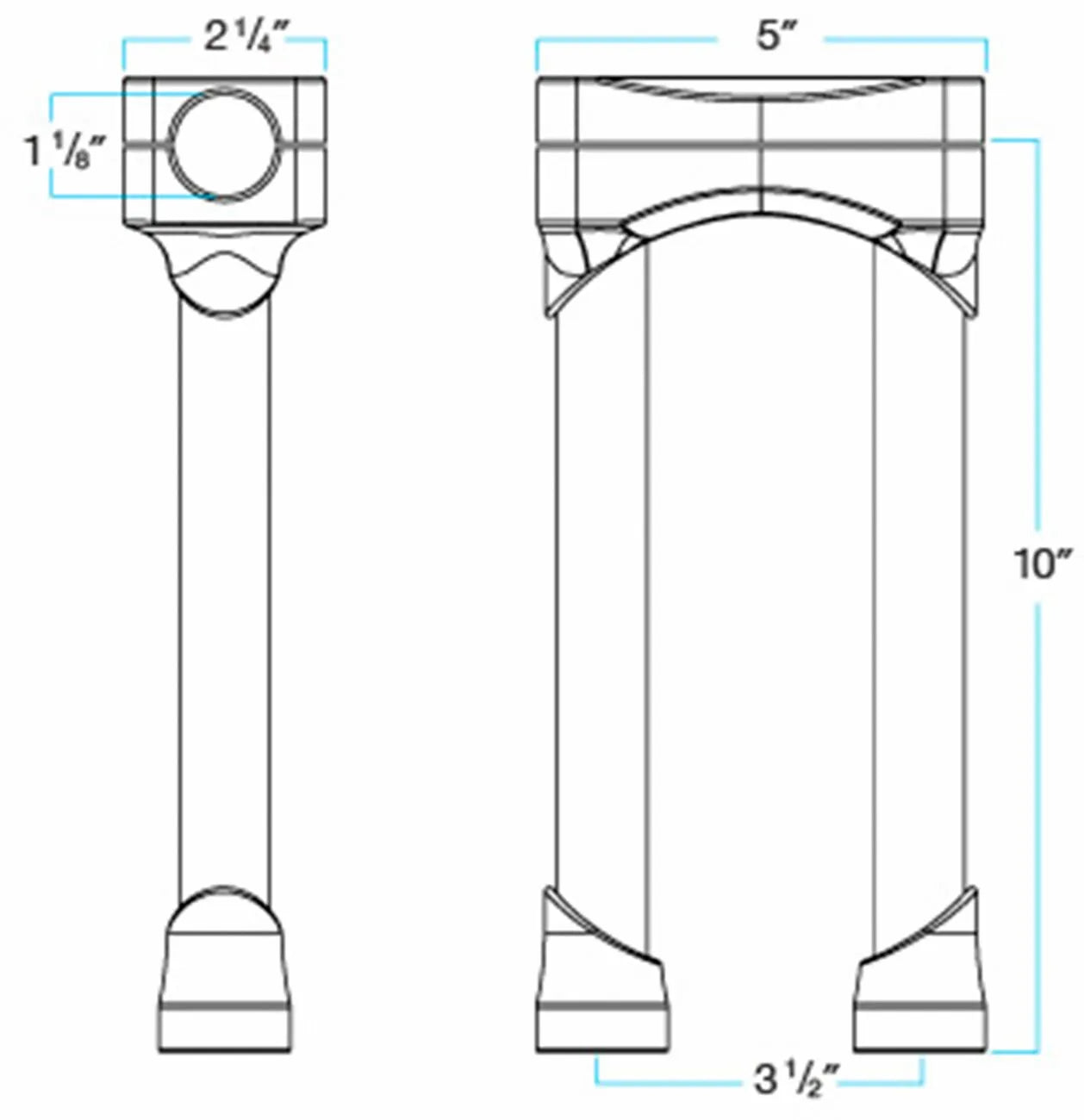 Biltwell Murdock O/s Risers - 10" Chrom