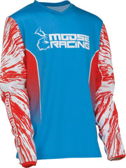 Moose Offroad Agroid Jugend-Trikot – Blau/Rot/Weiß